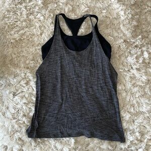 lululemon tank top with built in sports bra heathered gray vintage